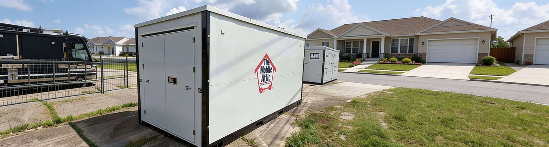 mobile storage unit placed in a driveway in the st. louis area